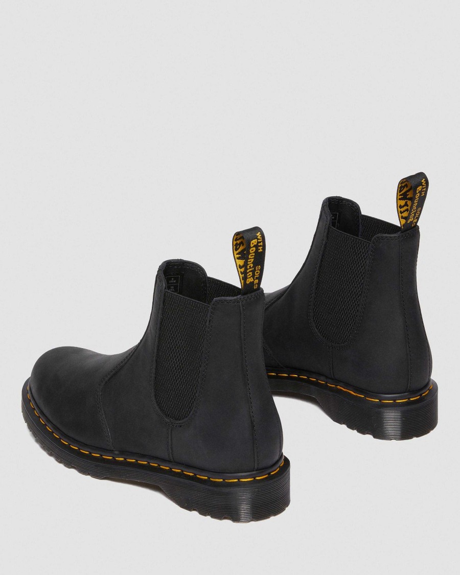 Messieurs Dr. Martens Bottines Chelsea | Bottines Chelsea En Cuir Pleine Fleur Cire Avec Fermeture Eclair 2976 Noir — Pleine Fleur Ciree