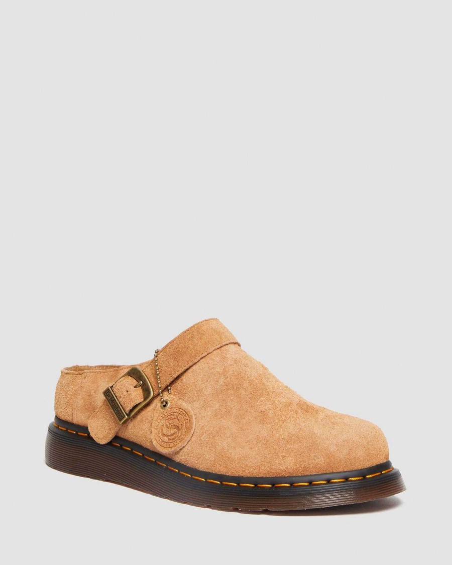 Dames Dr. Martens Chaussons | Chaussons En Daim Isham Desert Oasis Sable+Marron — Daim Desert Oasis