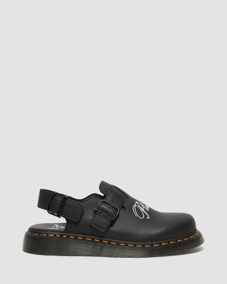 Messieurs Dr. Martens Sandales Noires | Mocassins Jorge Pleasures En Cuir Noir — Snap