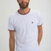 Homme Benson & Cherry T-Shirts Pour Homme | T-Shirt Aux Bords Cotes Colores Thurel Blanc