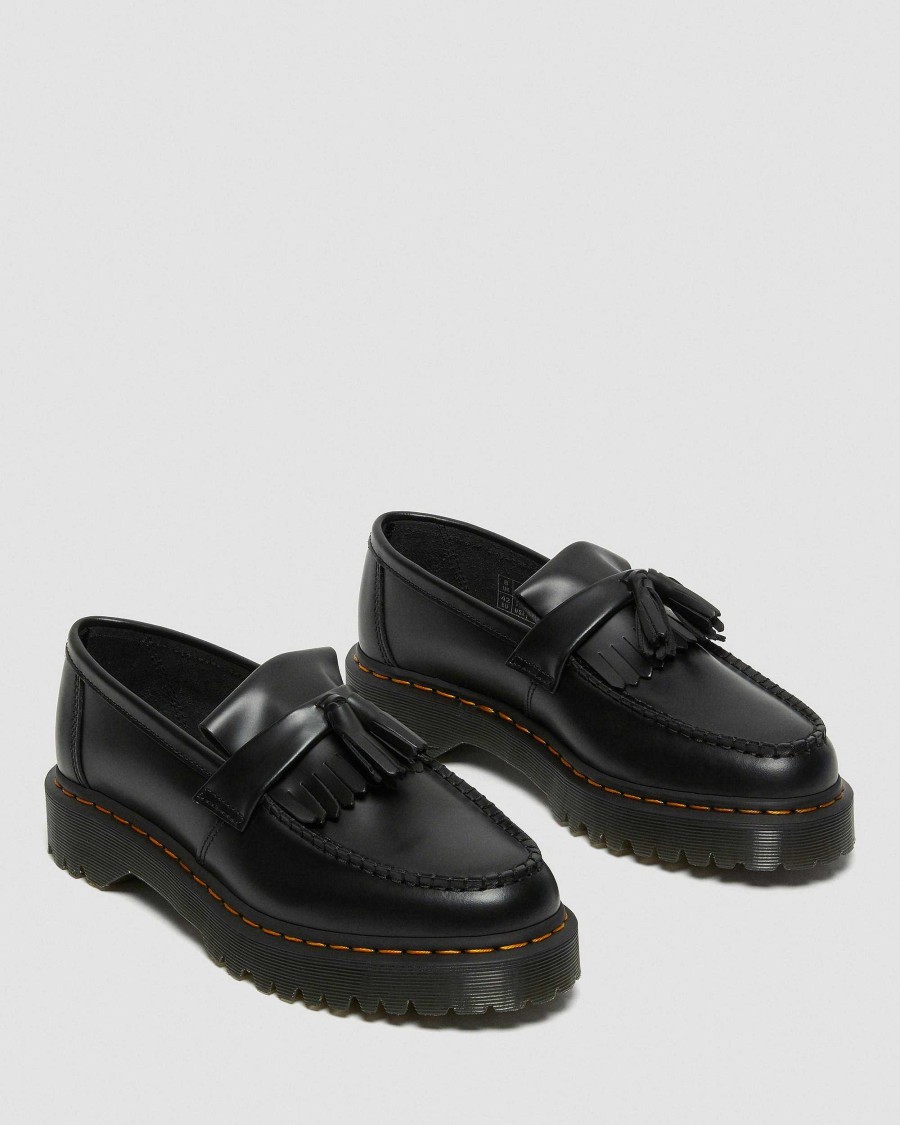 Messieurs Dr. Martens Tous Les Mocassins | Mocassins A Pampilles Lisses Adrian Bex En Cuir Noir — Lisse