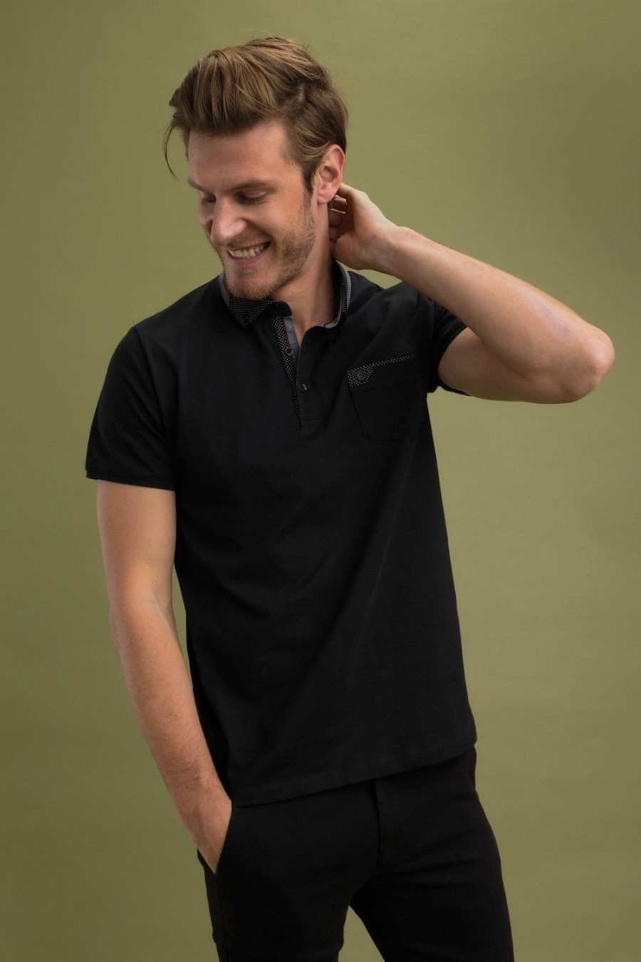 Homme Benson & Cherry Polos Pour Homme | Polo Uni En Coton Gabana Noir