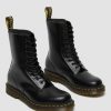 Messieurs Dr. Martens Tenias | Bottines Hautes A Lacets En Cuir Lisse 1490 Noir — Lisse