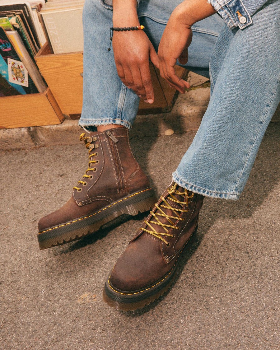 Messieurs Dr. Martens Fourmis D'Hiver | Plateforme En Cuir Jadon Maiharis Marron — Crazy Horse+Pu