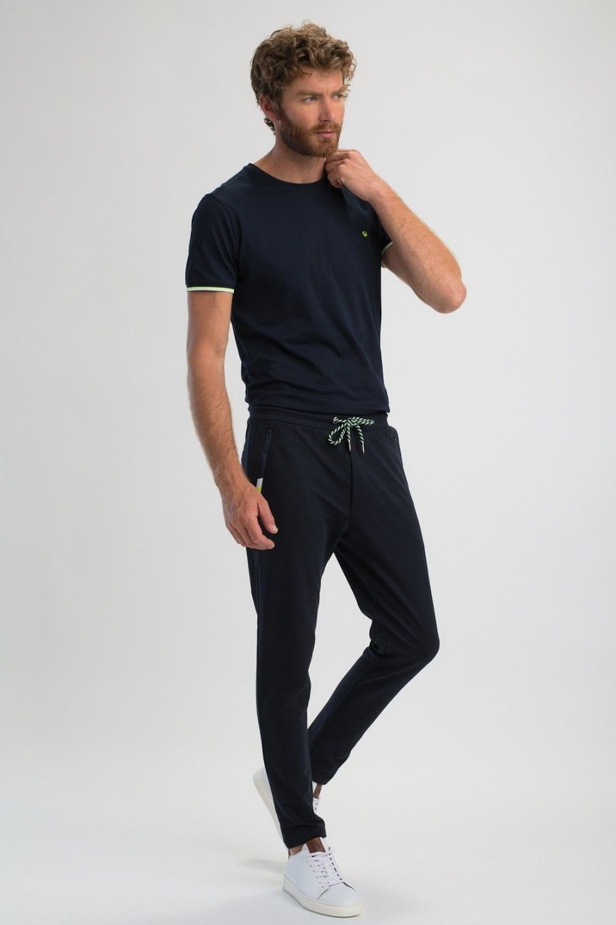 Homme Benson & Cherry Les Bas | Jogger Pant A Poche Tricolore Zippee Jola Marine