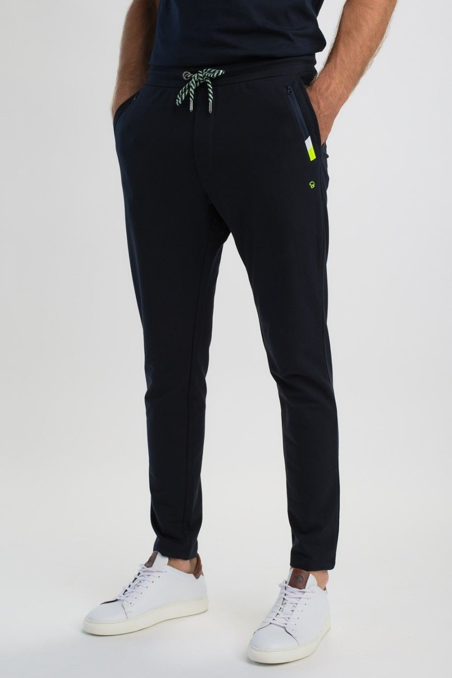 Homme Benson & Cherry Les Bas | Jogger Pant A Poche Tricolore Zippee Jola Marine