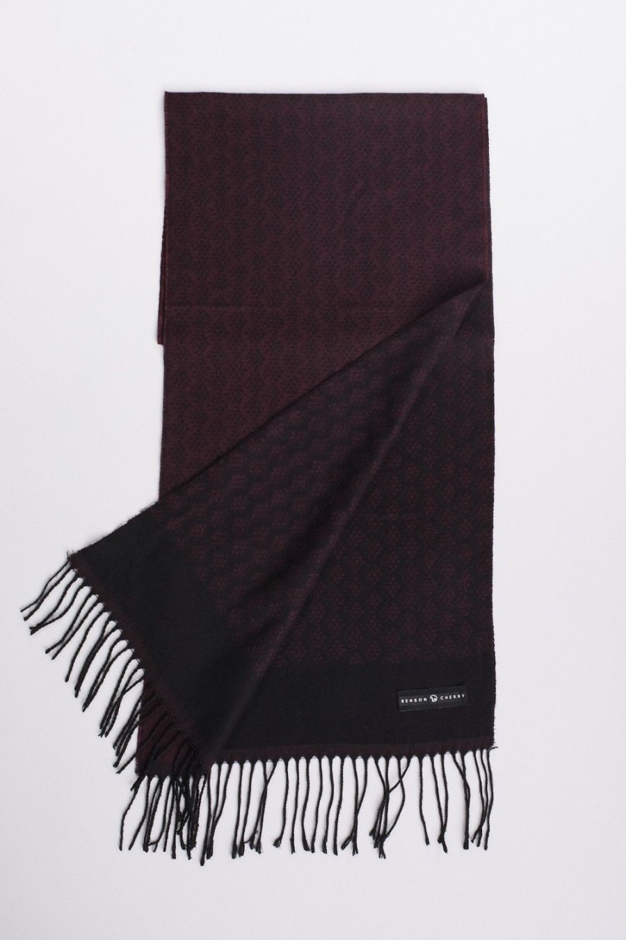 Homme Benson & Cherry Echarpes Et Bonnets Homme | Echarpe A Motifs Et Noir Kering Bordeaux