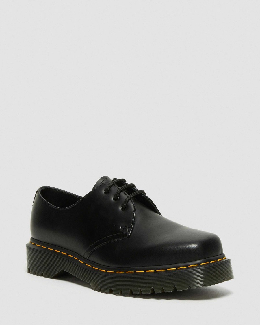 Messieurs Dr. Martens Chaussures Noires | 1461 Bex - Chaussures En Cuir A Bout Carre Noir — Poli Lisse