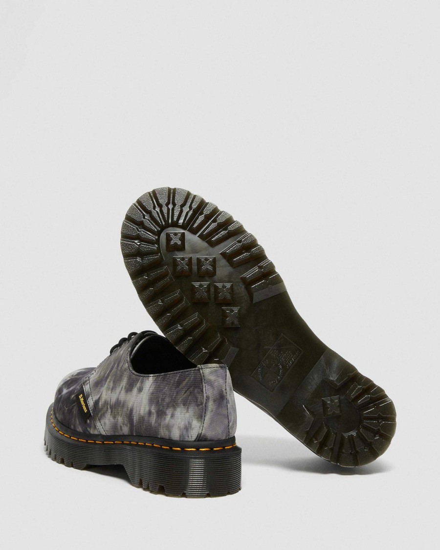 Dames Dr. Martens Chaussures A Semelles Compensees | 1461 Bex Pleasures - Chaussures Tie-Dye Noir + Blanc — Tie Dye