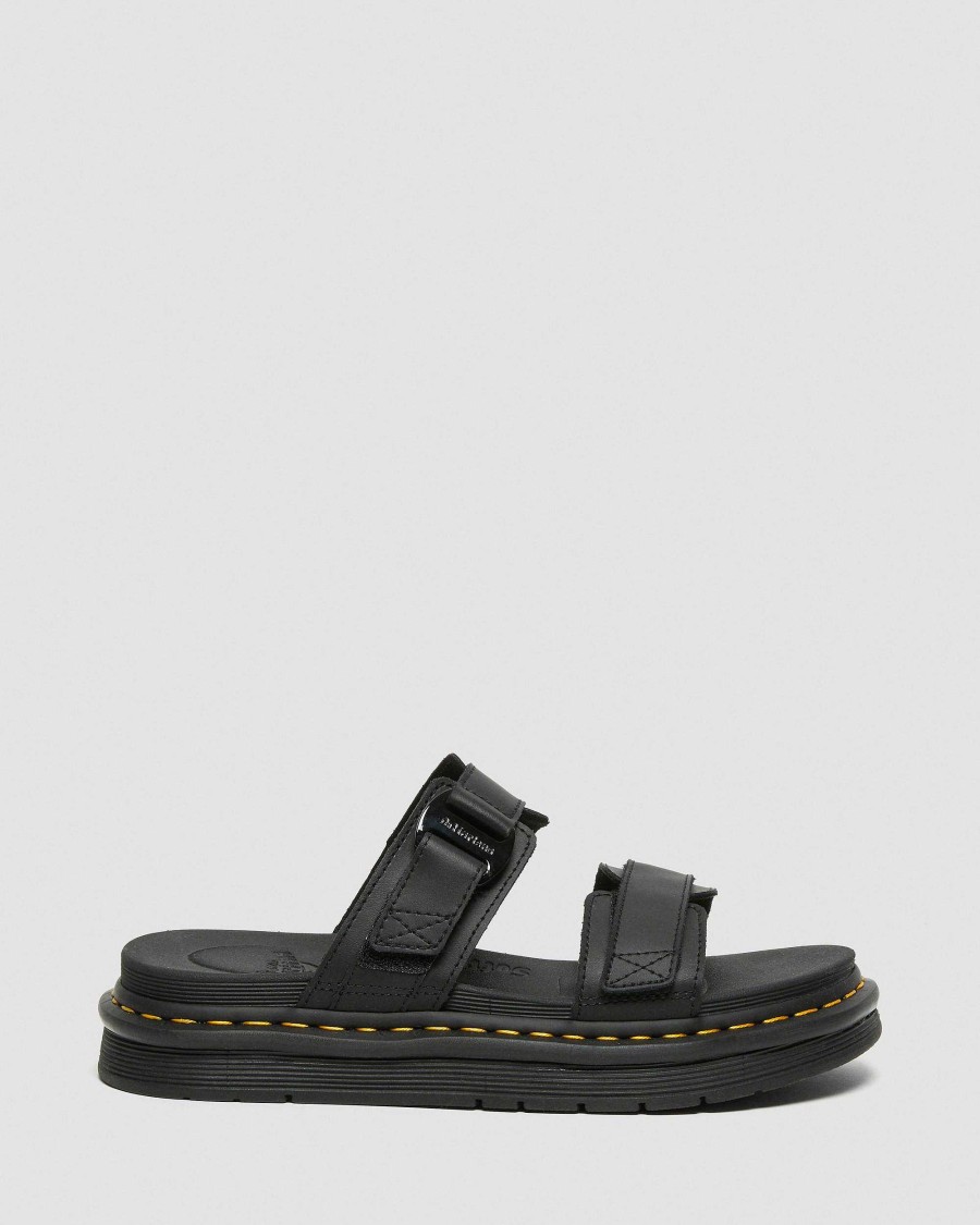 Messieurs Dr. Martens Les Collants | Sandales En Cuir A Enfiler Chilton Noir — Hydro