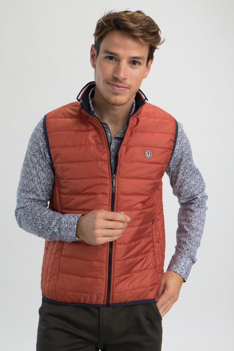 Homme Benson & Cherry Vestes Et Sweaterie Pour Homme | Doudoune Sans Manche Stallone Mandarine