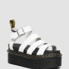 Dames Dr. Martens Sandales Blanches | Sandales Gladiateur A Plateforme En Cuir Blaire Quad Hydro Blanc — Hydro