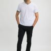 Homme Benson & Cherry T-Shirts Pour Homme | T-Shirt Coton Uni Col V Tujiano Blanc