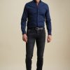 Homme Benson & Cherry Les Bas | Pantalon Denim Stretch Slim Fit Jaloux Blue Black