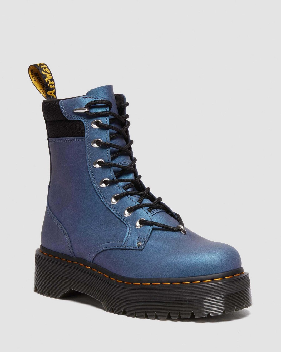 Messieurs Dr. Martens Fourmis D'Hiver | Plateforme En Cuir Jadon Ii Hardware Maiharits Bleu Profond Tirez Le Levier Vers Le Haut