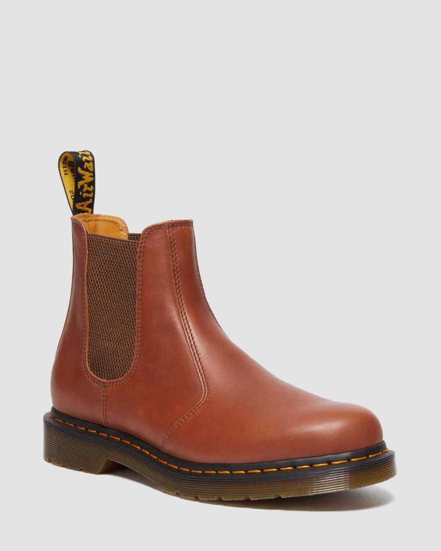 Messieurs Dr. Martens Fourmis D'Hiver | Bottines Chelsea En Cuir 2976 Carrara Tan De Selle — Carrare