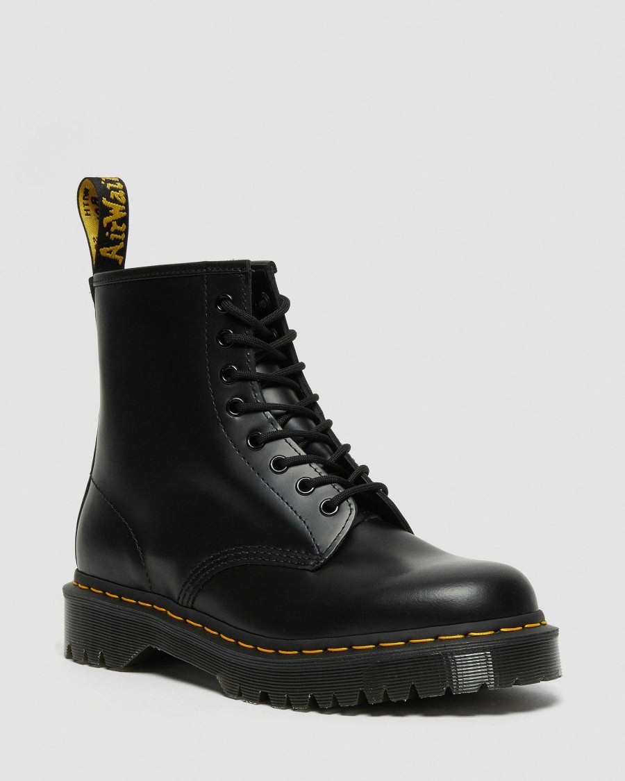 Messieurs Dr. Martens Plateformes | Bottes A Plateforme En Cuir Lisse 1460 Bex Noir — Lisse