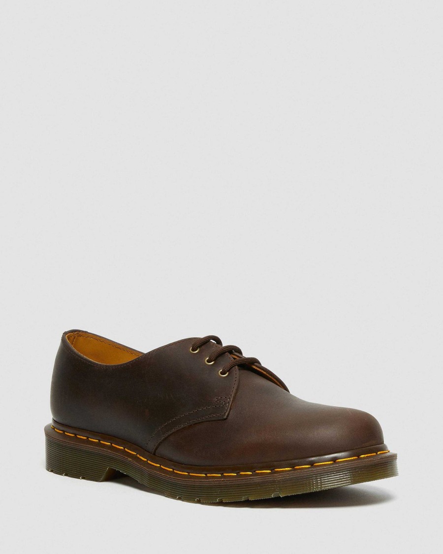 Messieurs Dr. Martens Des Chaussures Marrons | Chaussures Richelieu En Cuir 1461 Crazy Horse Marron — Crazy Horse+Pu