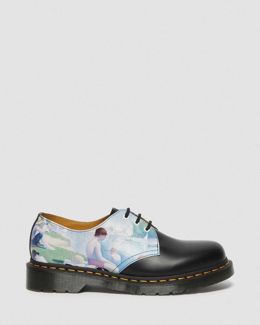 Messieurs Dr. Martens Chaussures A Lacets | La National Gallery 1461 Chaussures De Bain Noir Lisse+Revers