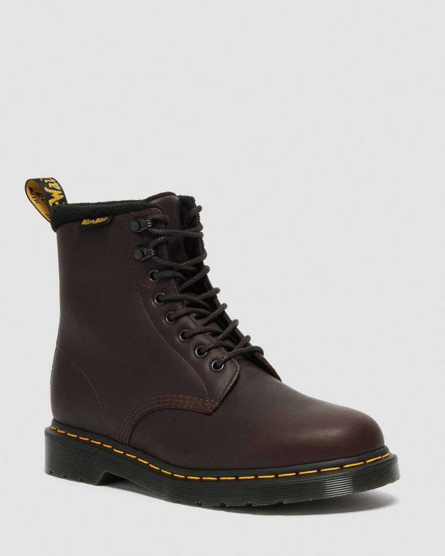 Messieurs Dr. Martens Maihars Bruns | 1460 Pascal Warmwair Valor Wp -Peignes En Cuir Brun Fonce — Valor Wp