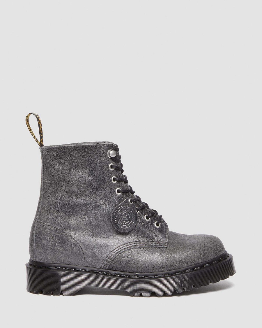 Messieurs Dr. Martens Fabrique En Angleterre Maihars | 1460 Pascal Bex -Peignes Bandes Gris Moyen