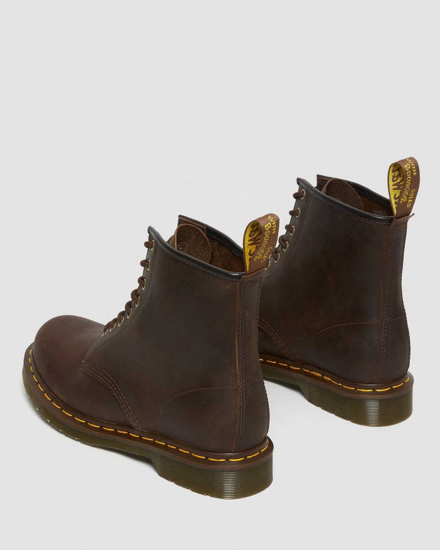 Messieurs Dr. Martens Maihars Bruns | Bottes A Lacets En Cuir 1460 Crazy Horse Marron — Crazy Horse+Pu