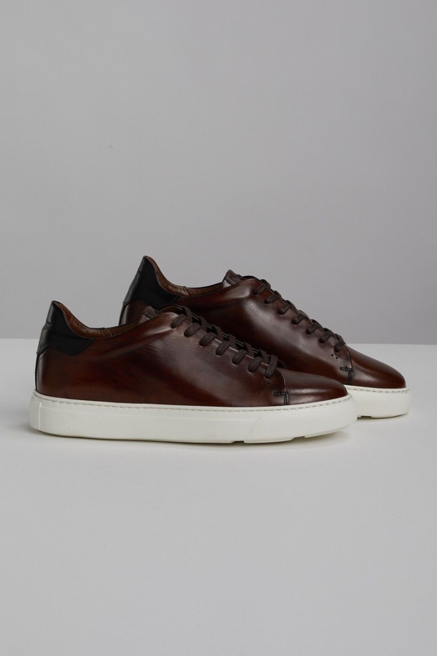 Homme Benson & Cherry | Tennis En Cuir Decca Choco