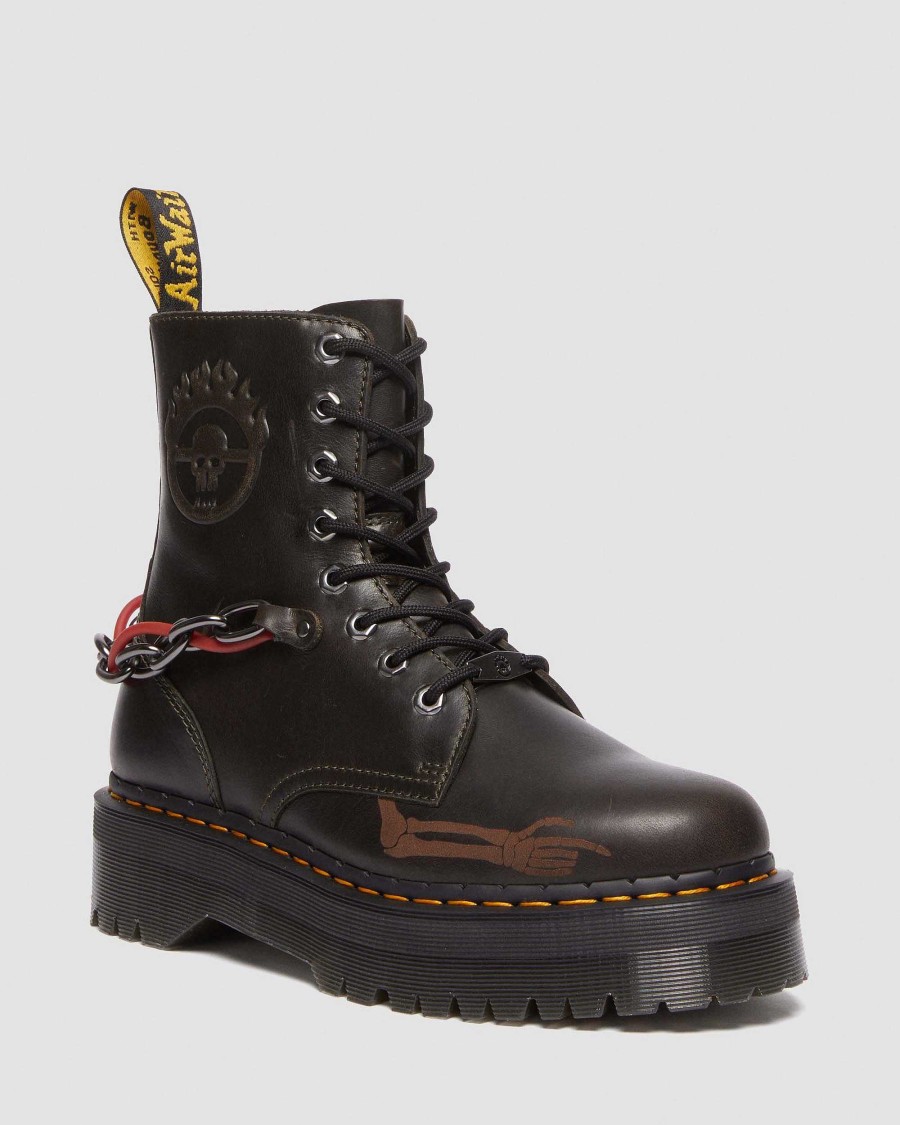 Messieurs Dr. Martens Plateformes | Peignes En Cuir Jadon Mad Max Taupe Fonce — Orleans