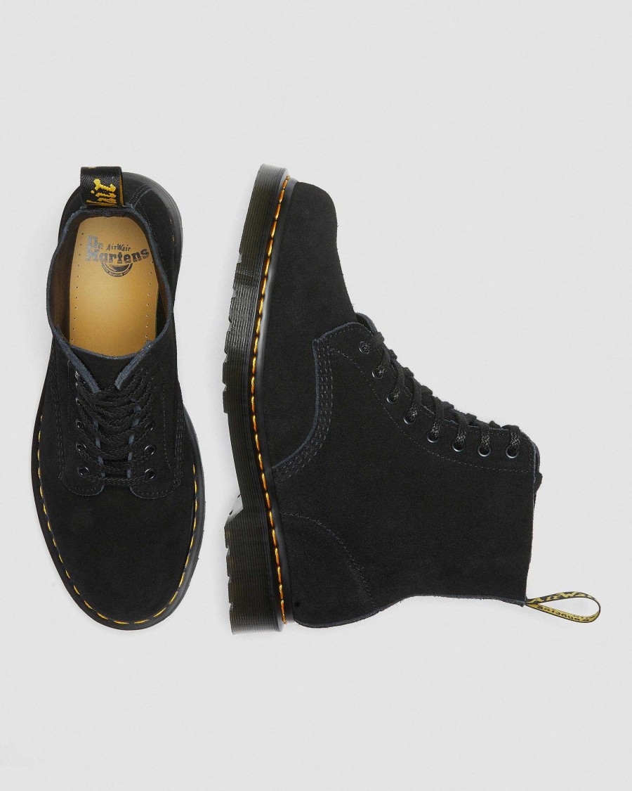 Messieurs Dr. Martens Tenias | Short A Lacets En Daim 1460 Pascal Noir — Eh Suede+Eh Suede Mb