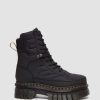 Dames Dr. Martens Plateformes | Bottes A Plateforme Matelassees Audrick 8I Noir — Cuir Caoutchoute + Matelasse Chaud