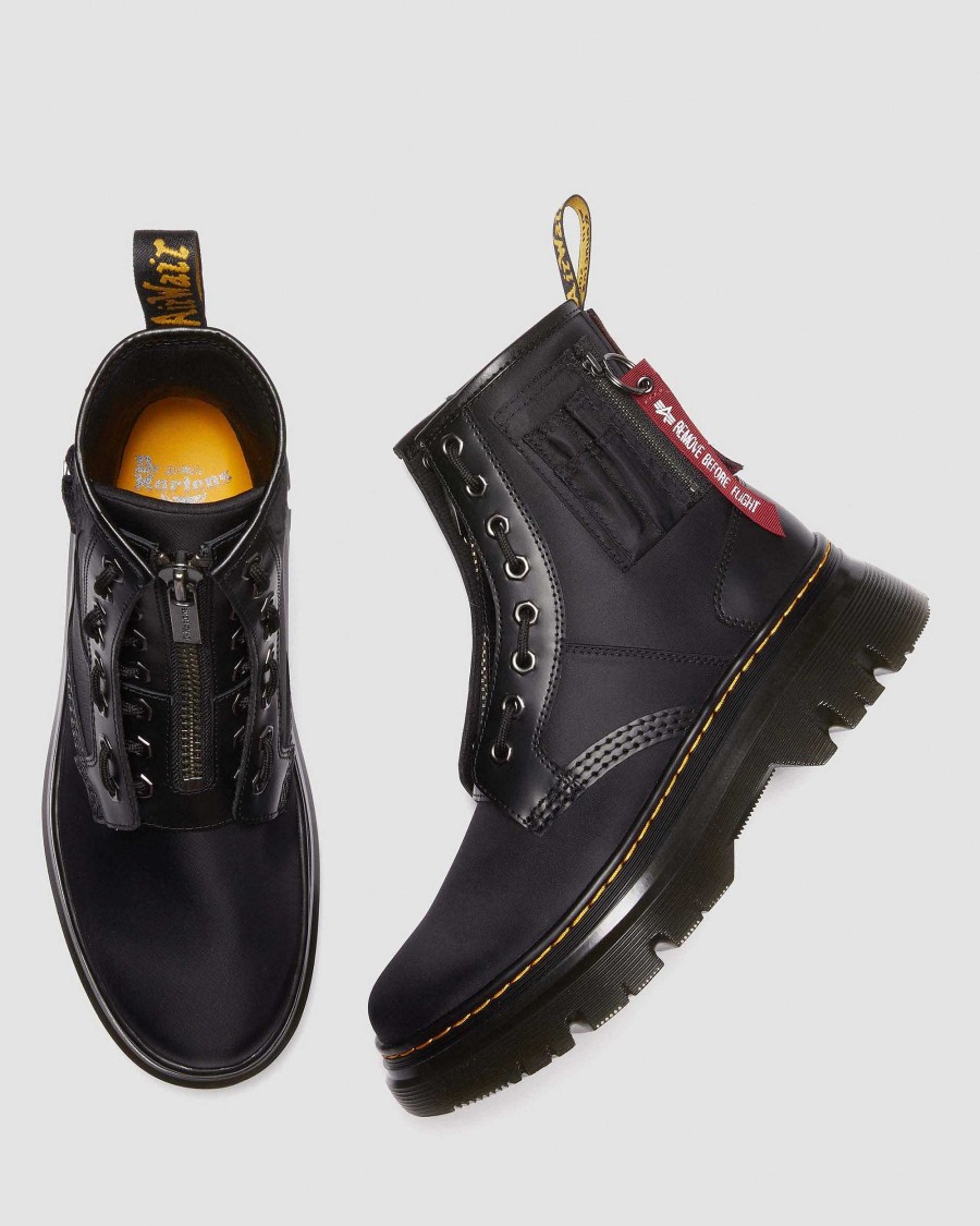 Messieurs Dr. Martens Chaussures Utilitaires | Bottes Tarik Alpha Industries En Cuir Et Nylon Noir