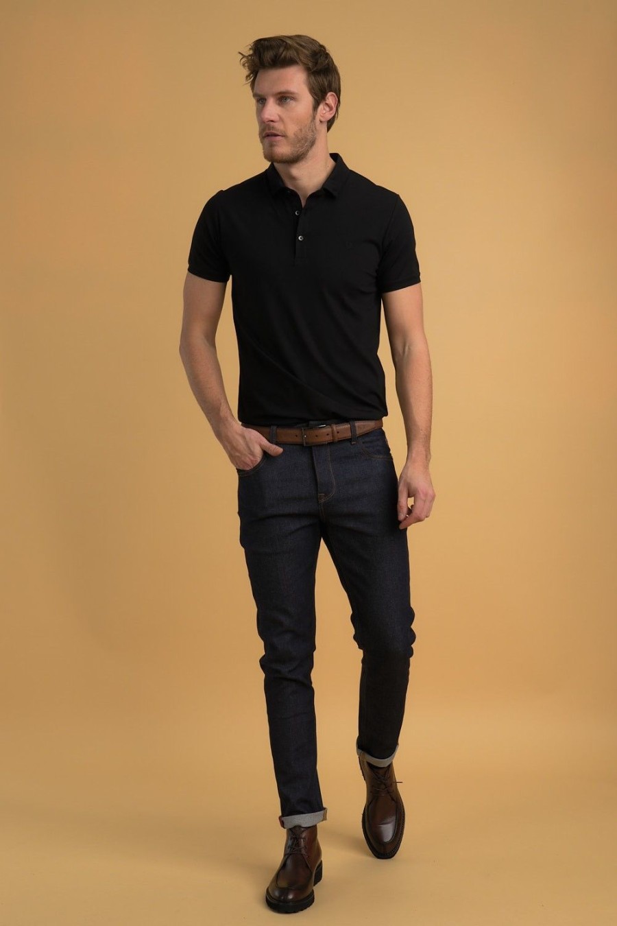 Homme Benson & Cherry Polos Pour Homme | Polo Manches Courtes En Jersey Guzeis Noir