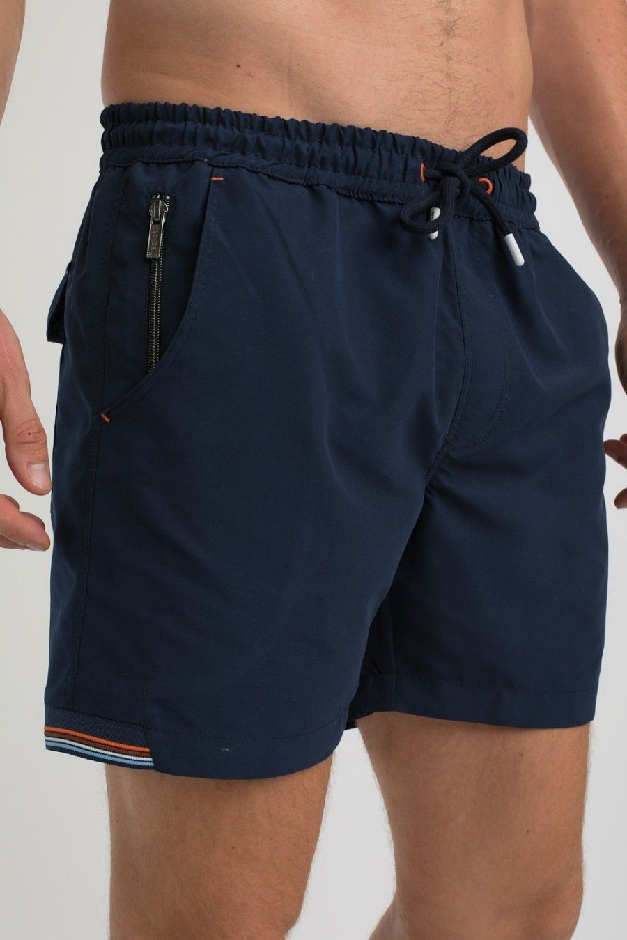 Homme Benson & Cherry Les Bas | Short De Bain Avec Rayures Pzena Marine