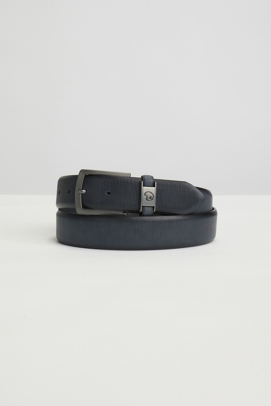 Homme Benson & Cherry Ceinture Homme | Centure En Cuir Texture Coca Marine