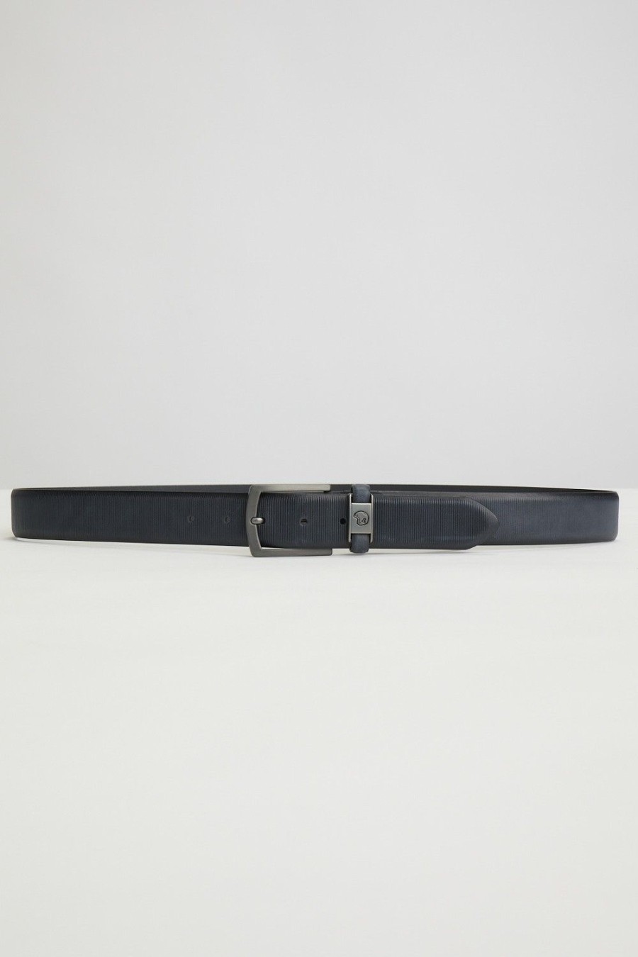 Homme Benson & Cherry Ceinture Homme | Centure En Cuir Texture Coca Marine