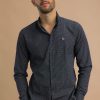 Homme Benson & Cherry Chemises Pour Homme | Chemise Manches Longues A Motifs Lafleche Marine