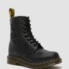 Dames Dr. Martens Tenias | Bottines A Lacets En Cuir Rose Fleuri Mono 1460 Vonda Noir — Softy T