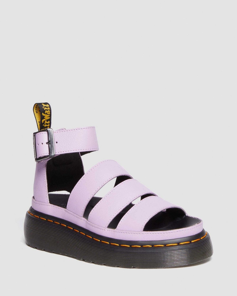 Dames Dr. Martens Sandales Gladiateur | Sandales A Plateforme Et Brides Clarissa Ii Pisa En Cuir Lila — Pise