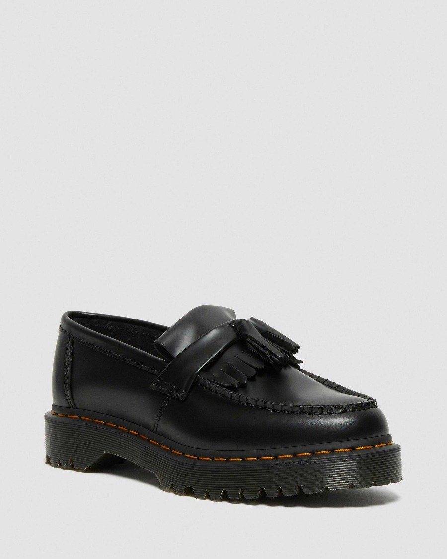 Messieurs Dr. Martens Tous Les Mocassins | Mocassins A Pampilles Lisses Adrian Bex En Cuir Noir — Lisse