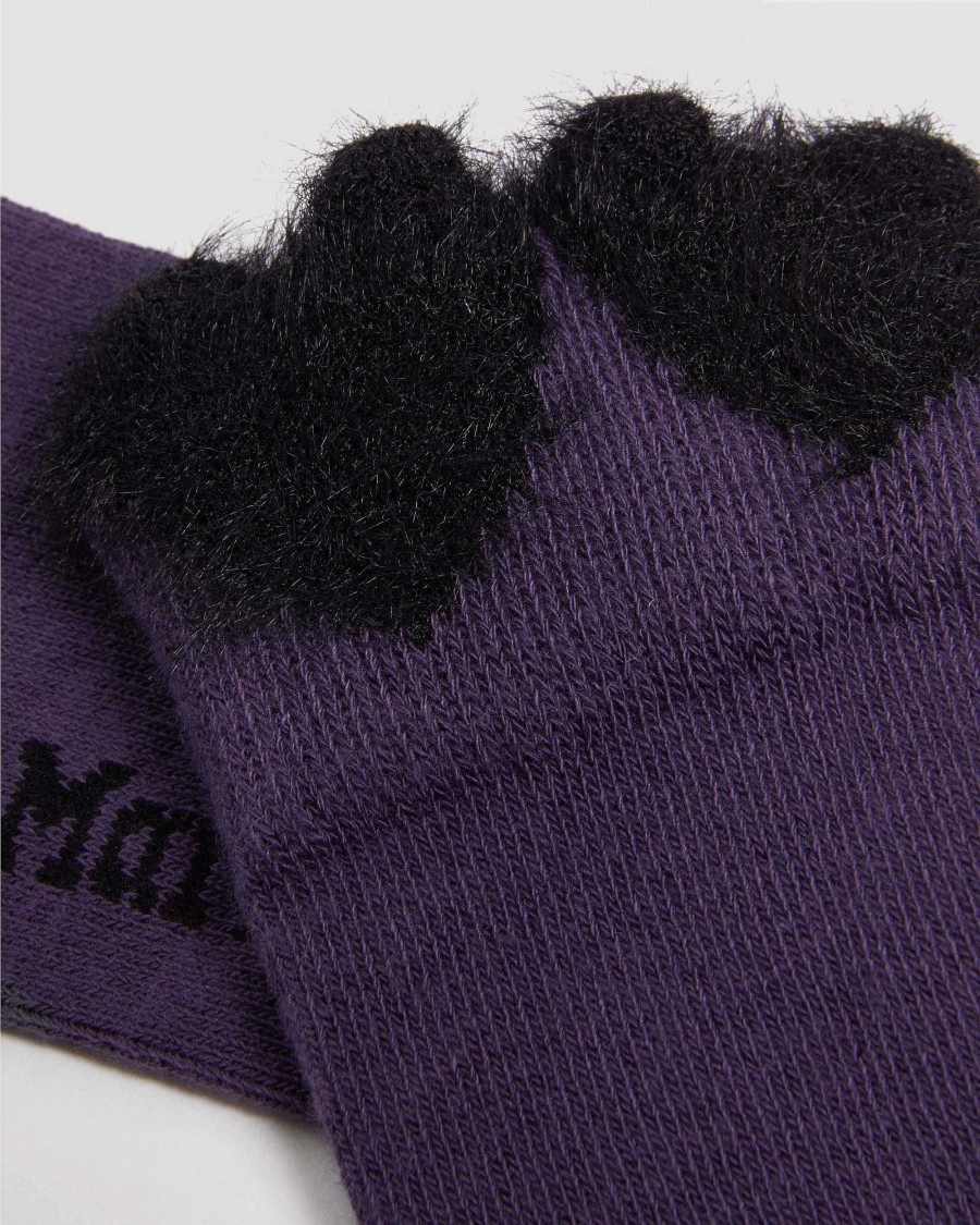 Accessoires Dr. Martens Toutes Les Chaussettes | Chaussettes En Coton Melange Avec Detail Coeur Rich Purple — Melange De Coton Biologique