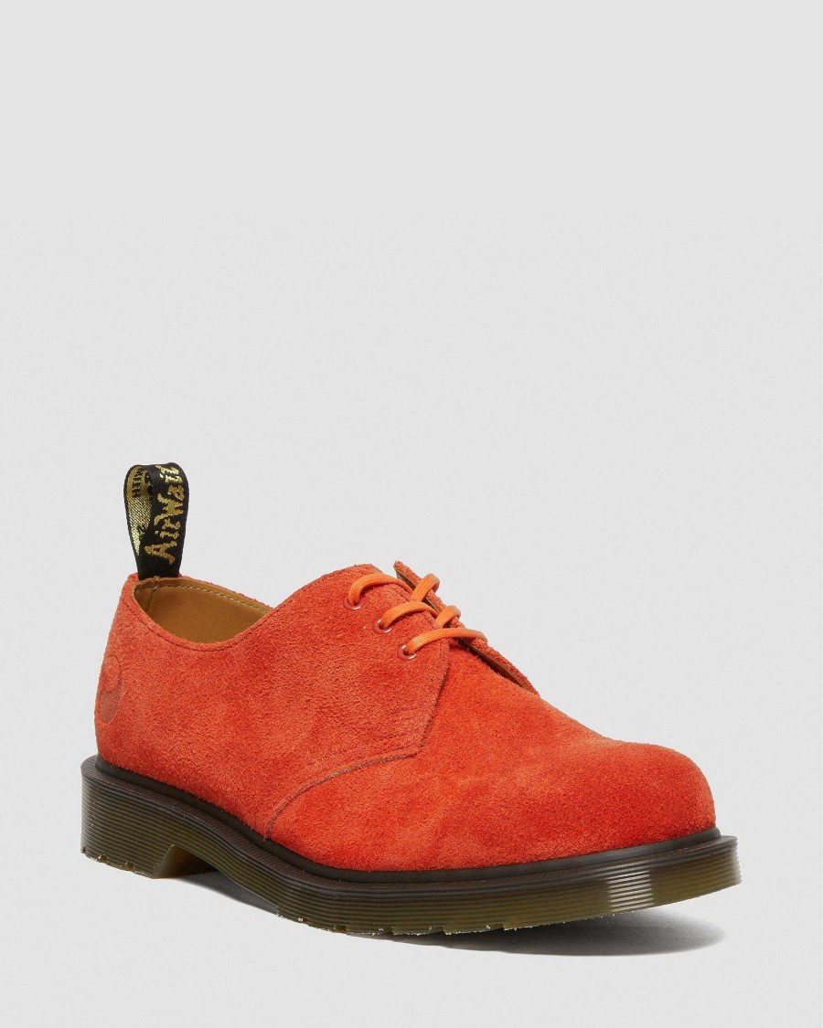 Messieurs Dr. Martens Chaussures A Lacets | 1461 Our Legacy Work Shop - Chaussures En Daim Rouge — Daim Desert Oasis