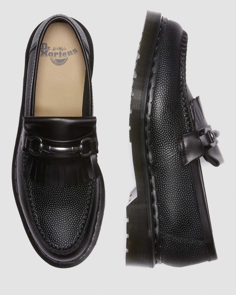 Messieurs Dr. Martens Tous Les Mocassins | Mocassins Kiltie En Cuir Graine Adrian Snaffle Noir