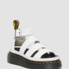 Dames Dr. Martens Sandales A Plateforme | Sandales A Plateforme En Cuir Nappa Quad Milled Clarissa Ii Blanc — Nappa Moulu