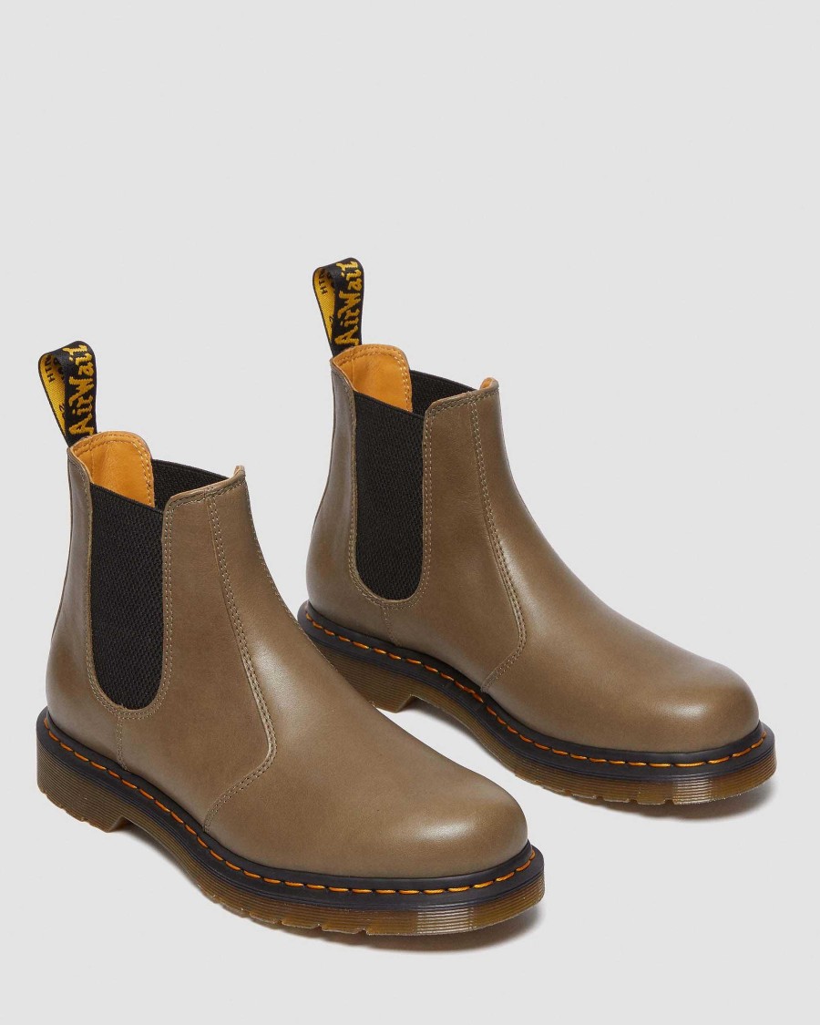 Messieurs Dr. Martens Fourmis D'Hiver | Bottines Chelsea En Cuir 2976 Carrara Olive — Carrare