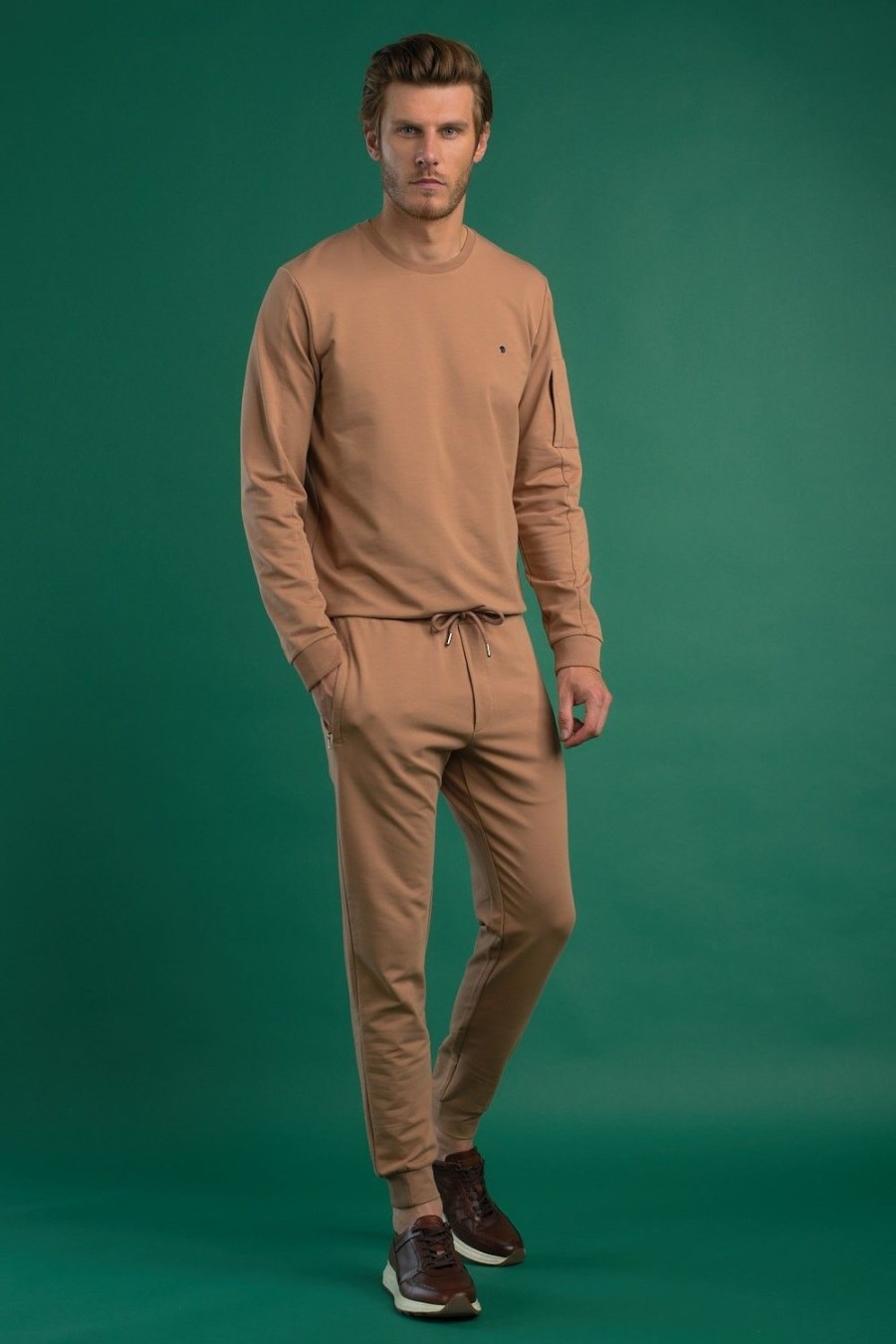 Homme Benson & Cherry Les Bas | Sweatpant En French Terry Judd Camel