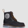 Messieurs Dr. Martens Tenias | Bottes En Cuir 1460 King Nerd Noir — Cuir Lisse + Nylon Cyclone