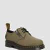 Messieurs Dr. Martens Chaussures A Lacets | 1461 Babylon Canvas -Chaussures En Cuir Noir+Olive — Toile+Wanama