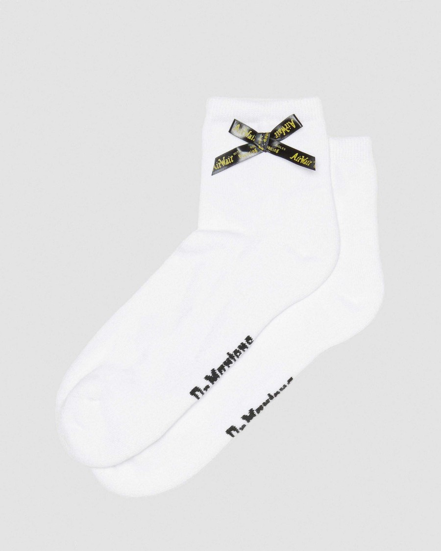 Accessoires Dr. Martens Toutes Les Chaussettes | Chaussettes En Melange De Coton Avec Noeud A La Cheville Blanc — Melange De Coton