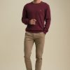 Homme Benson & Cherry Pulls Et Gilets Pour Homme | Pull Col Rond Uni Famoso Bordeaux