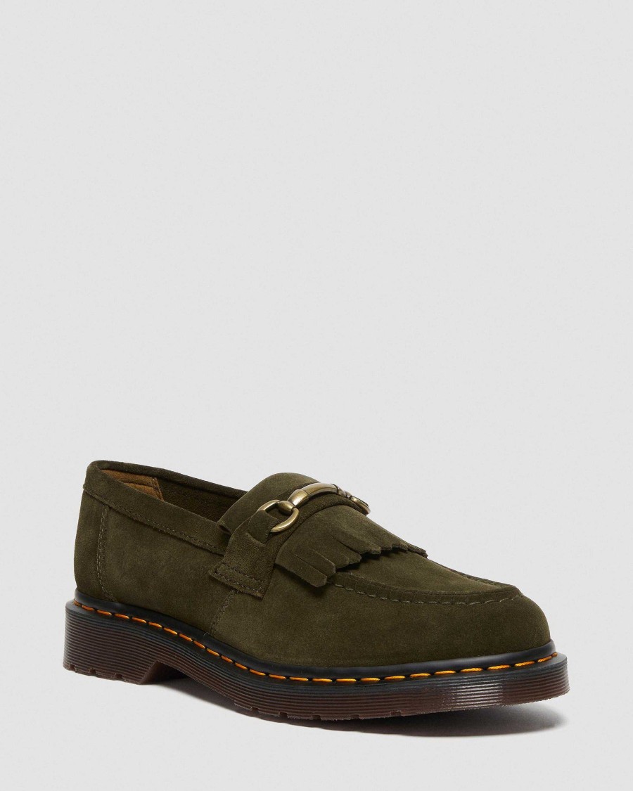 Messieurs Dr. Martens Tous Les Mocassins | Mocassins Adrian Snaffle Olive — Repello Veau Daim